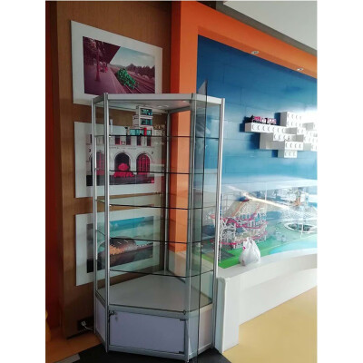 

PINXIANG pentagonal cabinet boutique display cabinet shelf 15725