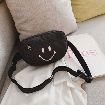 

Tailored Children Girls Smile Face Shoulder Messenger Bag Fashion Chest Bag Light Pockets
