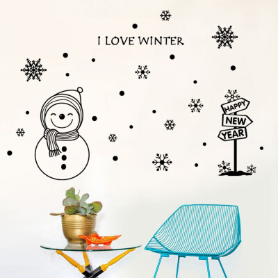 

Toponeto Wall Window Stickers Santa Claus Snowman Snowflake Christmas Xmas Vinyl Decals