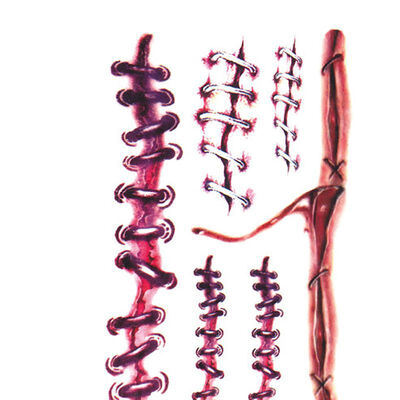 

Halloween Zombie Scar Tattoo with False Knot Blood Makeup Halloween Decoration Wound Scary Blood Injury Waterproof Sticker