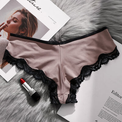 

Low Waist Triangle Underwear Womens Fashion Lace Bow Design Girl And Sexy Wearing Comfortable And Breathable New Brown