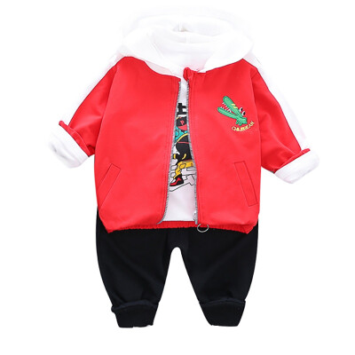 

Autumn Baby Boy Girl Cute Long Sleeve Cartoon Print T-shirt Hoodie Dinosaur Sweatshirt Trousers Casual Outfits