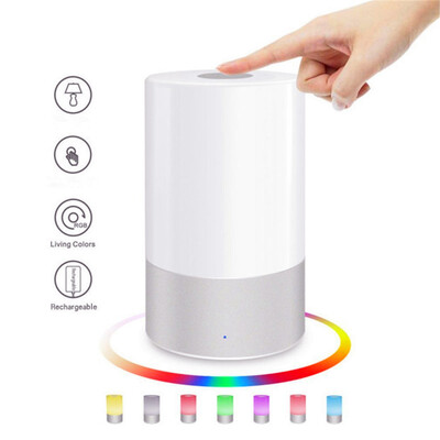 

〖Follure〗LED Table Lamp Shade Bedside Night Light Color Changing Feel Sensor Decor