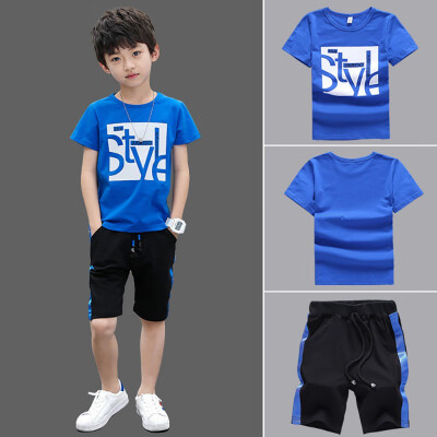 

Summer Baby Boys Casual Short Sleeve Letter Print T-shirt TopsShorts Costume Set