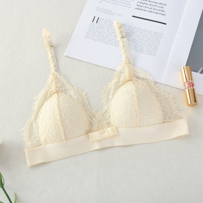 

Women Fashion Casual Triangle Cup Beauty Back Wrapped Chest Without Steel Ring Gathered Breathable Comfortable Bra