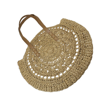 

Bohemian Summer Beach Women Round Straw Woven Hollow Shoulder Bag Tote Handbag