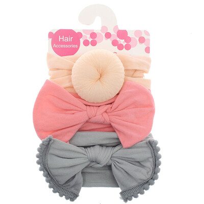 

3 Pcs Baby Girl Bowknot Elastic Headbands Holiday Party Hair Band Headwear Accessories