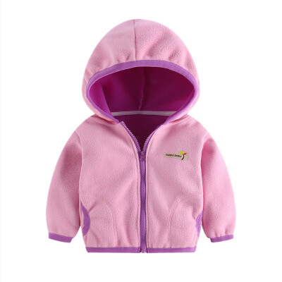 

Girls casual thick woolen coats Childrens Sweater Fleece Jacket Boys Casual Outwear Zipper Hooded Childrens clothes