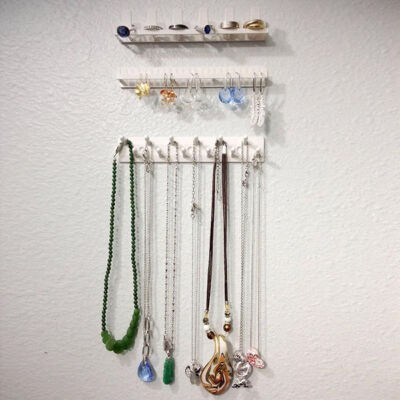 

Adhesive Jewelry Earring Necklace Hanger Organizer Holder Packaging Display Jewelry Rack Sticky Hooks Wall Mount