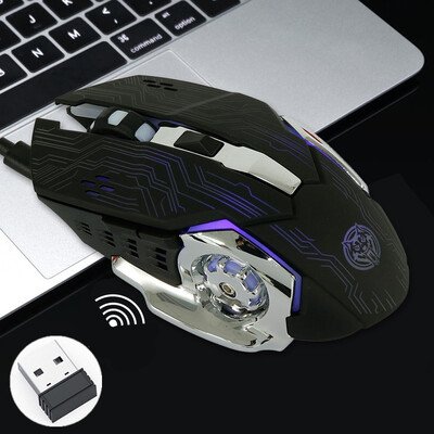 

Wireless Mouse Silent LED Changing Breathing Backlight Gaming Mouse USB Optical Mouse