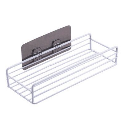 

1Pc Iron Bathroom Shelf Wall Hanging Shower Gel Storage Rack Bathroom Free Punching Toiletries Rack