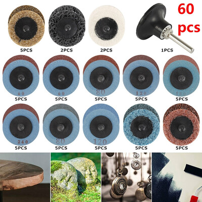 

60Pcsset Abrasive Disc Set FineMediumCoarse Assorted Roll Lock Sanding Discs Surface Conditioning R-Type Quick Change Disc