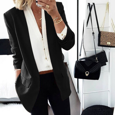 

Tailored Women Lapel Cape Cloak Long Coat Blazers Ladies Casual Office Suit Outwear