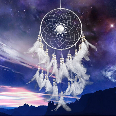 

2017Large Handmade Dream Catcher Dreamcatcher Macrame White And Pink Large Tapestry Home Decor Car Ornament