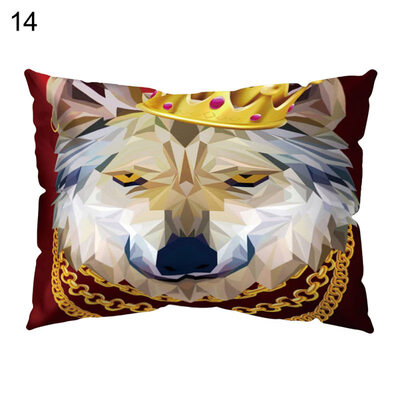 

Multicoloured Sofa Animal Letter Printed Pillow Case Cushion Cover Home Decor