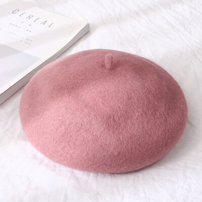 

Lady Spring Winter Berets Hat Painter Style Hat Women Wool Vintage Berets Solid Color Caps Female Bonnet Warm Walking Cap