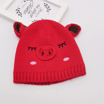 

Baby Hat Winter Newborn Cute Warm Kids Girls Boys Baby Cartoon Print Hats Knitted Wool Caps With Ear