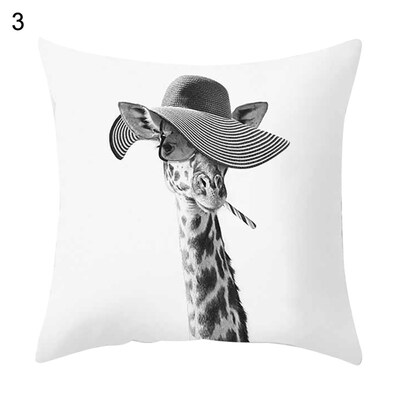 

Animal Zebra Giraffe Rabbit Pillow Case Cushion Cover Sofa Bed Car Office Decor