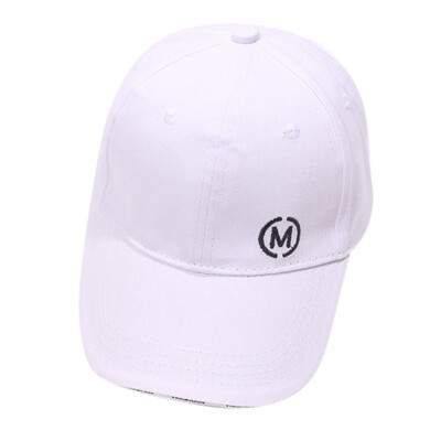 

Spring baby letter cap solid color boy girls adjustable soft cotton baby letter baseball cap for 1-2T