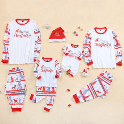 

Children Clothing Christmas Family Parent-child Suit Printing Home Service Cotton Soft Two-piece Christmas Pajamas New