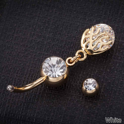 

Women Panic-pendant-Navel Jewelry-personality Zircon Art-Photo-Belly Button Ring