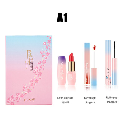 

3pcsset Glamour Lipstick Mirror Light Lip Glaze Rolling Up Mascara Women Makeup Set