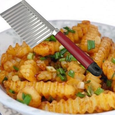 

Potato Wavy Edged Cutter Gadget Vegetable Fruit Peeler Potatoes Slicer Stainless Steel Cooking Tools Kitchen Accessories