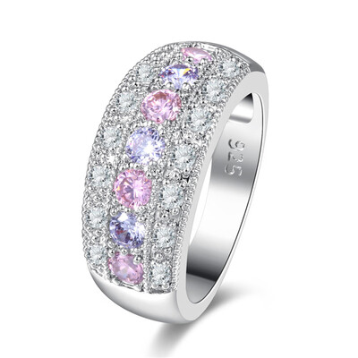 

Romad 2017 Round Zircon Wedding Silver Color Rings For Women Engagement Fashion Female Rings Party Jewelry
