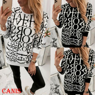 

Womens Long Sleeve Sweater Sweatshirt Loose Pullover Casual Tops Blouse Shirts