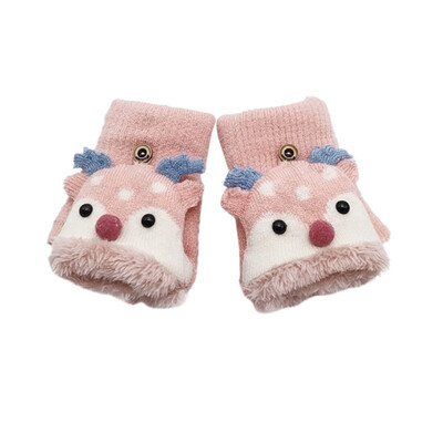 

Baby Gloves Winter Knit Wool Newborn Mittens Velvet Thick Childrens Kids Keep Finger Warm