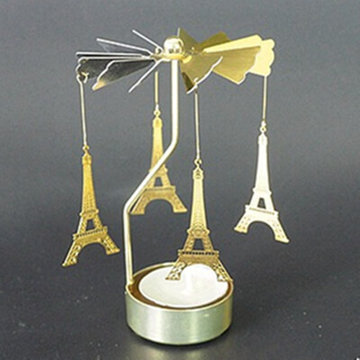 

Hot Spinning Rotary Metal Carousel Tea Light Candle Holder Stand Light Xmas Gift