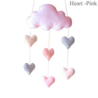 

Lovely Cloud Raindrop Heart Baby Gift Nursery Fabric Tent Wall Hanging Decor Shower Gift White Pink Photo Props Bed Hanging