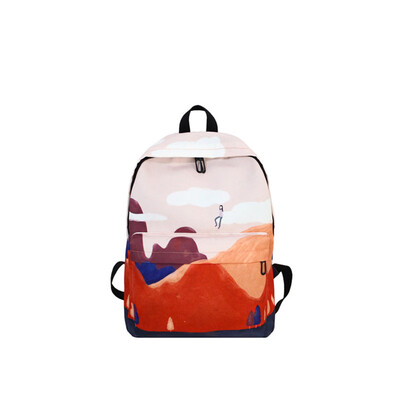 

Black Blue Print Sea Moon Backpack Women Casual Canvas Backpack School Bags For Teenager Girls Backpacks from Luggage Bags