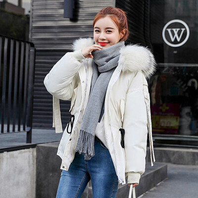 

Toponeto Fashion Outerwear Long Sleeve Hooded Jackets Cotton-padded Pockets Bandage Coats