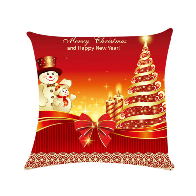 

Tailored Happy Christmas Pillow Cases Sofa Cushion Cover Home Decor Pillow Case