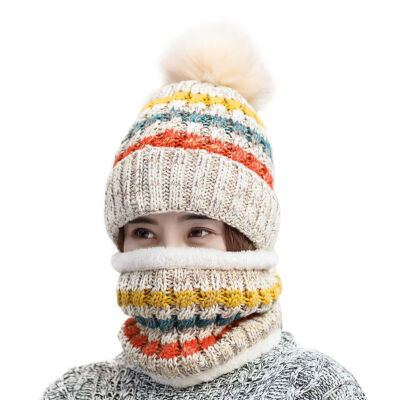 

Winter Knitted Hats Stylish Soft Stretchy Ski Face Mask Cold Weather Thick Beanie Hats Scarf Sets