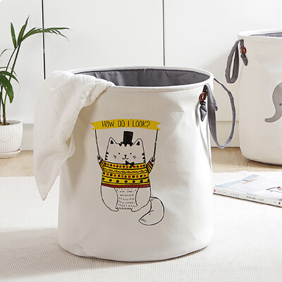 

Gobestart Animal Canvas Sheets Toy Storage Bag Laundry Clothes Basket Folding Storage Box