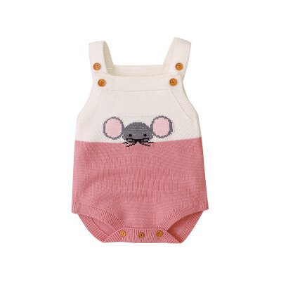 

Knit Rompers Children Winter Baby Girls Sleevless Rompers Cute Mouse Outfit Clothes Toddler Newborn One-pieces Jumpsuit