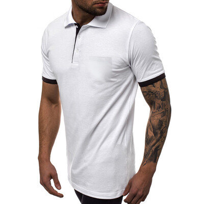

Toponeto Mens Summer Casual Patchwork Slim Short Sleeve Pockets T Shirt Top Blouse
