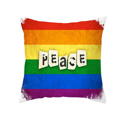 

LGBT Rainbow Heart Pride Throw Pillow Cases Car Sofa Cushion Covers Home Decor