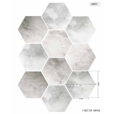 

10pcs Lot Waterproof Hexagon Stickers Diy Self Adhesive Tile Art Wall Decal Sticker Kitchen Bathroom Anti-slip Floor Stickers