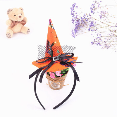 

Halloween Girls Headband Orange Witch Cosplay Headdress Kids Pumpkin Hair Hoop Clip For Kids Party Decor