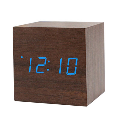 

Multicolor Wooden Clock New Modern Wood Digital LED Desk Alarm Clock Table Decor
