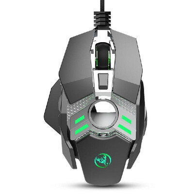 

HXSJ J200 Wired Gaming Mouse Seven-key Macro Programming Settings Mouse with Four Adjustable DPI RGB Light Grey