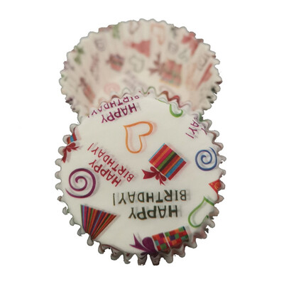 

100PCS Rainbow Series Wave Edge Greaseproof Chocolate Cake Baking Paper Muffin Cup Cupcakes PapersH01