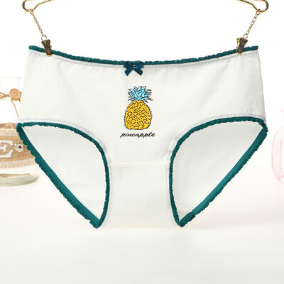 

Women Mid Rise Seamless Cotton Underwear Briefs Cartoon Print Cute Lingerie Ladies Underpants