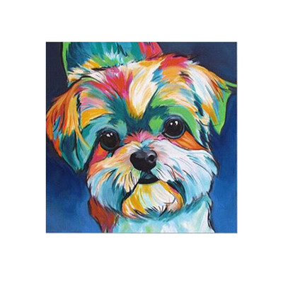 

DIY Painting Rhinestones Embroidery Cute Dog Pictures Cross-stitch Needlework Stitchwork Drawing Bedroom Decor