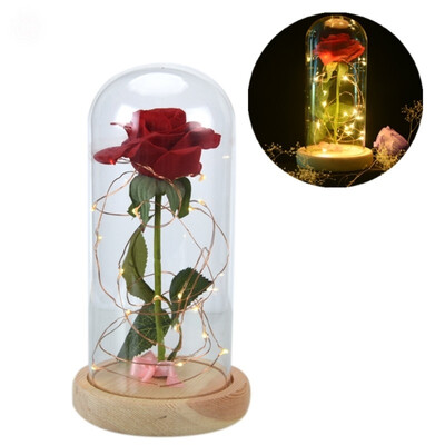 

LED Beauty Rose&Beast Battery Powered Red Flower String Light Desk Lamp Romantic Valentine\s Day Birthday Gift Decoration