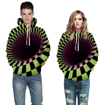 

Toponeto Men Women Mode 3D Print Long Sleeve Couples Hoodies Top Blouse Shirts
