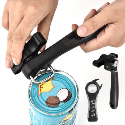 

Safety Easy Stainless Steel Manual Can Opener Professional Effortless Openers with Turn Knob Household Kitchen Useful Tools